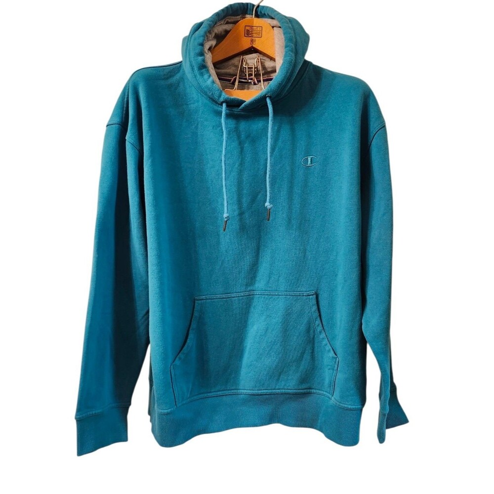 Champion Men's Powerblend Turquoise Hoodie Sweatshirt Size XL